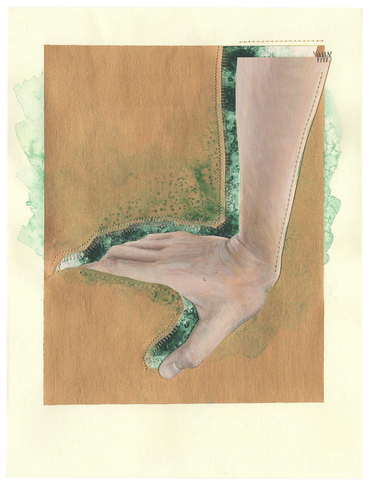 Resting Hand Study | Acrylic and ink drawing on paper by Toronto artist Kale Vandenbroek | Original drawing for sale