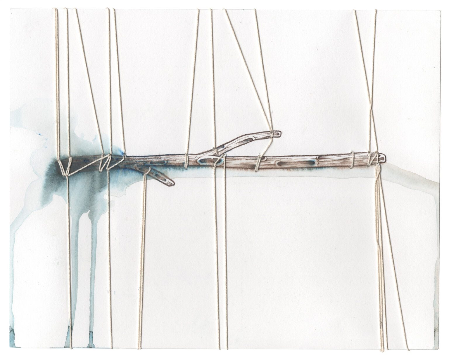 Suspended Stick I - Drawing by Toronto artist Kale Vandenbroek